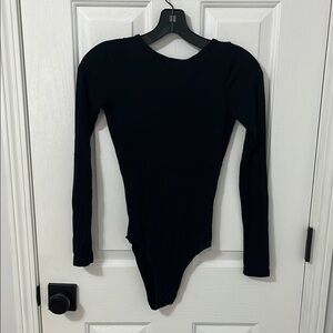 LNA Black Long Sleeve Bodysuit
